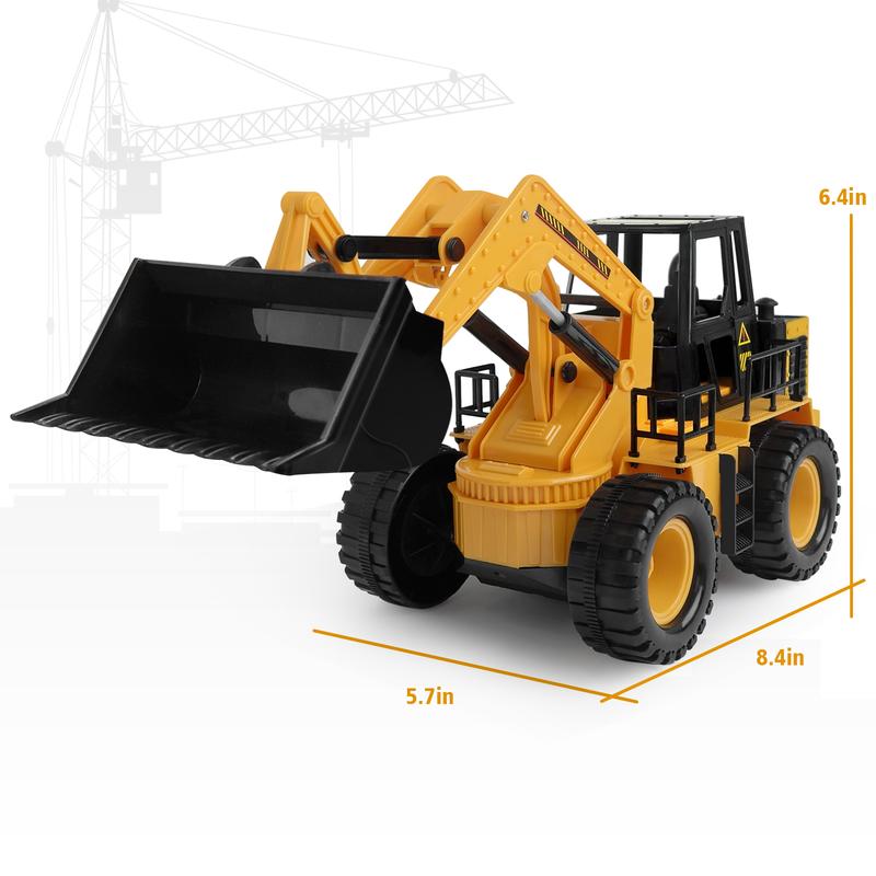 Remote Control Bulldozer, 1 24 Scale Front Loader Construction Vehicles Tractor for Boys，Construction Vehicles 9 Channel Tractor Excavator Toy