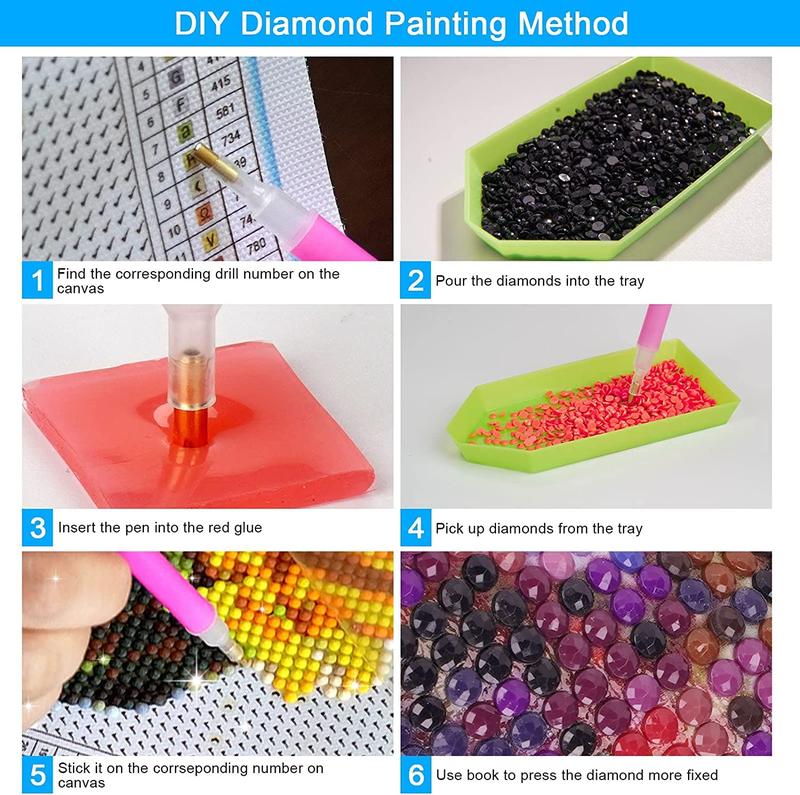 5D Adult Diamond Painting Kit, Villain Diamond Painting Kit -4 Pieces, Round Diamond Digital Painting Kit, Gem Art Painting Kit, Beginner DIY Diamond Painting Kit (11.8x15.7 inches)