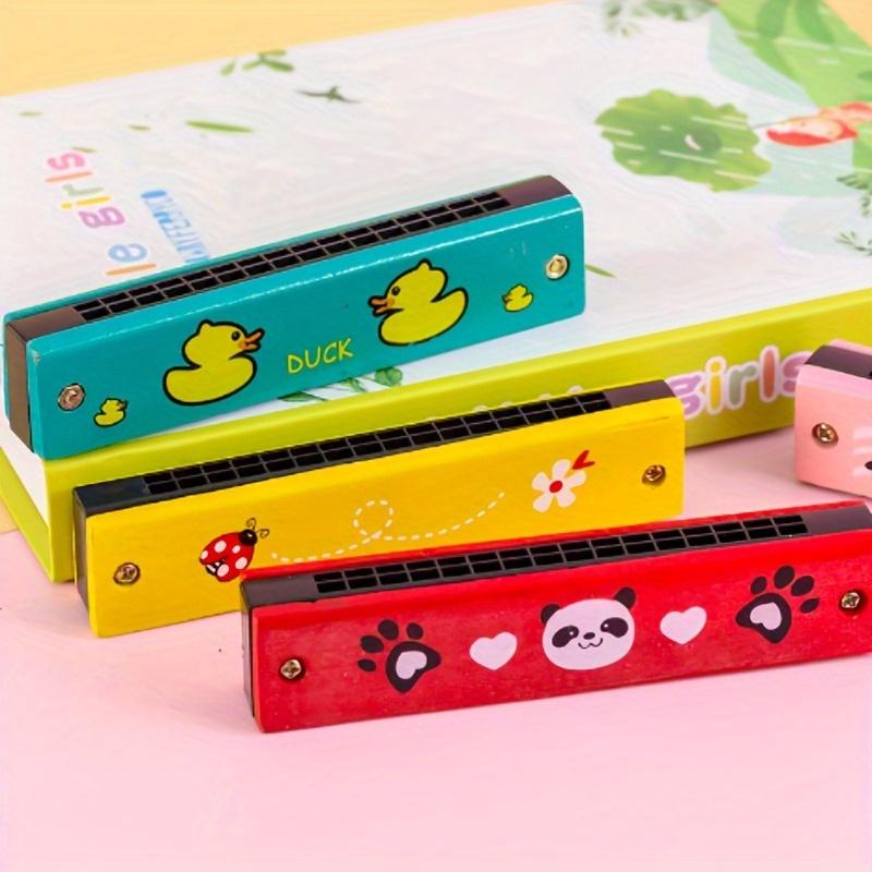 Colorful Wooden 16-Hole Harmonica - Educational Musical Toy for Youngsters, Perfect Gift for Halloween & Christmas (Assorted Colors)