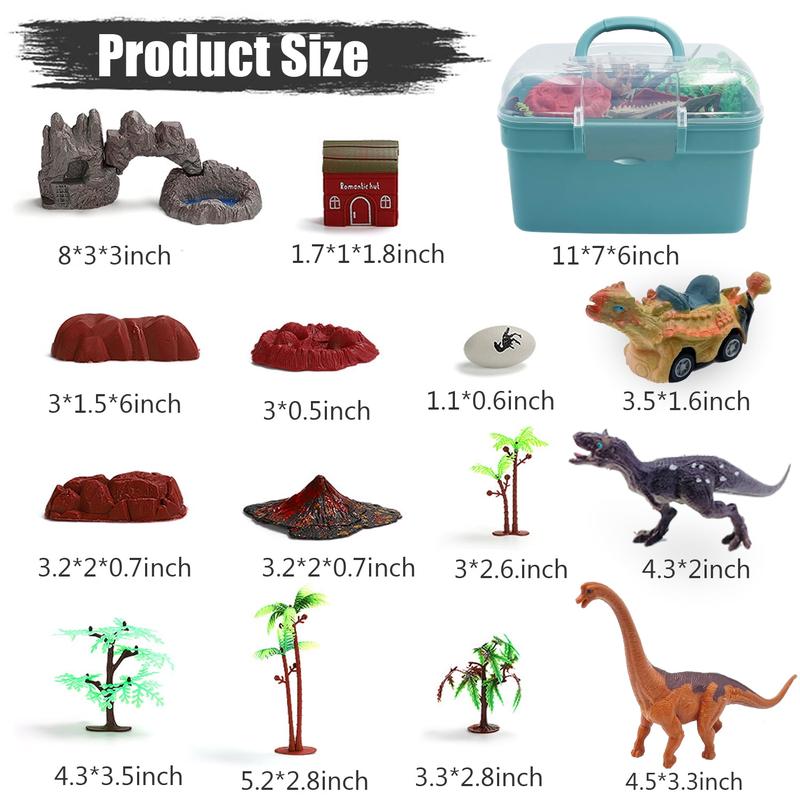 Dinosaur Toys for 3 4 5 6 7 Years Old Boys, Dinosaur Figures to Create a Dino Toy World for Kids Ages 3-7, Activity Play Mat and Pull Back Cars Toys