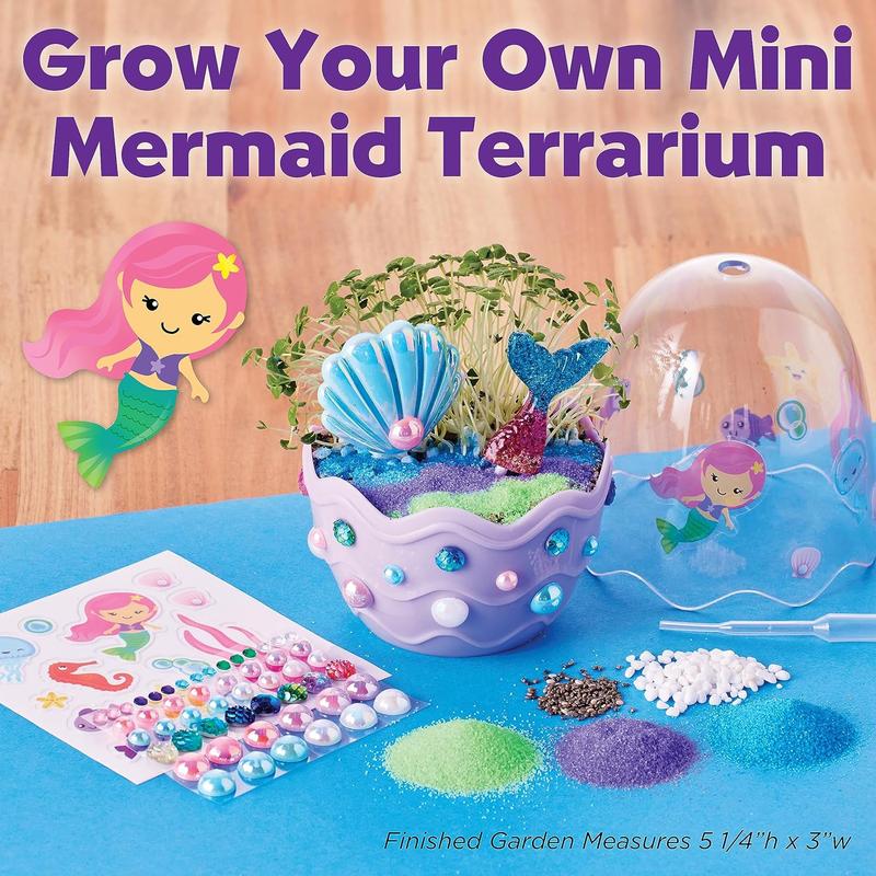 Mini Garden Mermaid Terrarium Kit - Crafts and Gifts for Girls Ages 6-8+, Stocking Stuffers Birthday Christmas Gifts