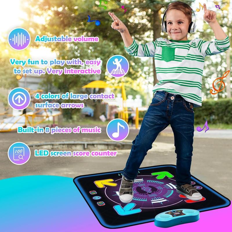 FUCEORUY Dance Mat for Kids Ages 4-12 Electronic Dance Mats Toy with 3 Game Modes Built-in Music Dance Pad with AUX Christmas Birthday Gifts Toys for Girls and Boys 4 5 6 7 8 9 10 Year Old