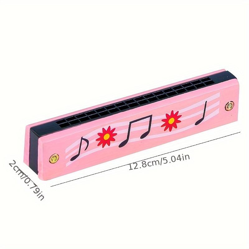 Colorful Wooden 16-Hole Harmonica - Educational Musical Toy for Youngsters, Perfect Gift for Halloween & Christmas (Assorted Colors)