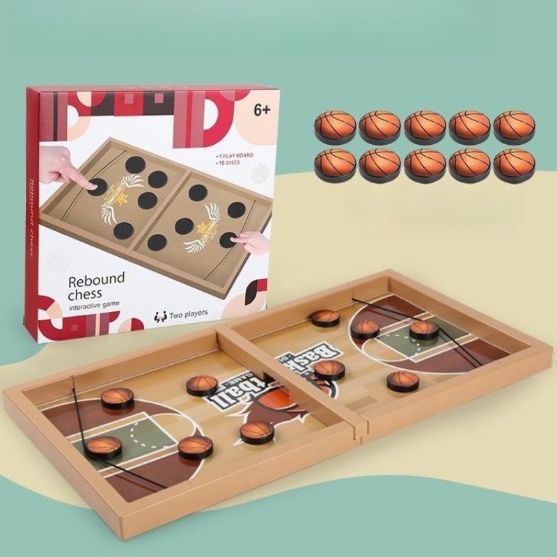 Fun Rebound Chess Game, 1 Set Ball Pattern Board Game for Two-player, Foosball Winner Board Game for Family Friends, Interaction Chess Toy for Birthday Gift