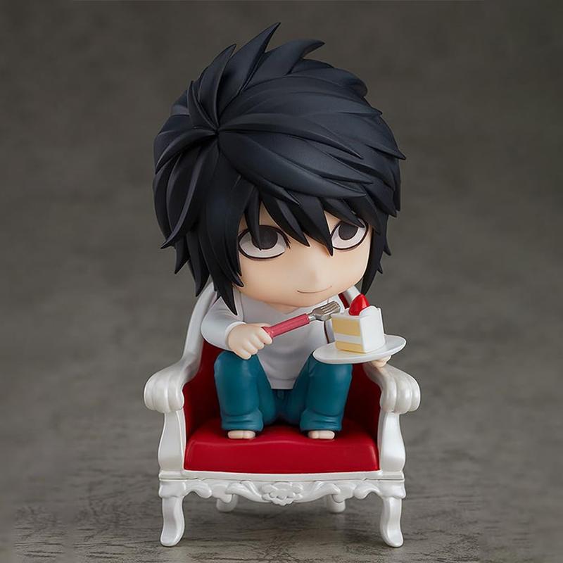 Death Note Nendoroid,L.Lawliet Figure Q Version Death Note Figure Toys with Accessories Movable Anime Figures Statue 3.93 inches