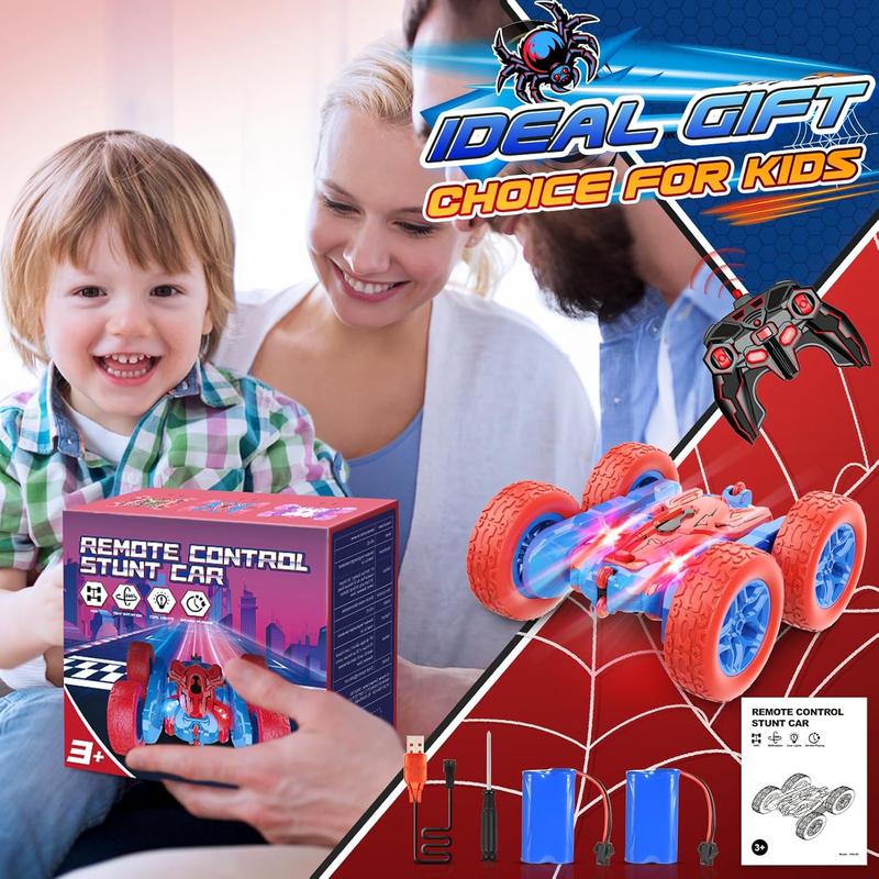 Spider RC Cars Toys for Boys Ages 3-8 Kids Remote Control Stunt Car Toy for 4 5 6 7 8 9 10 Year Old Boy Girl Christmas Birthday Gifts 360 Flip 4WD Car for Boys Age 4-6 5-7 Toddler Gift