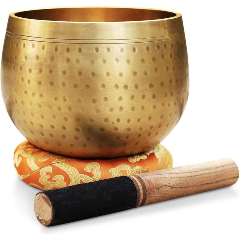 Jumbo Tibetan Ring Gong Singing Bowl Set – Includes Mallet & Cushion for Meditation & Sound Healing DharmaObjects