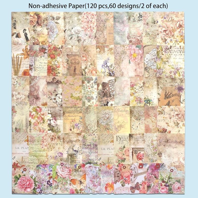 200 count Vintage Ephemera Bundle Junk Journal Kit Scrapbook Supplies Paper Sticker Material Pack Scrapbooking kit for Art Journaling  Journals Planners Collage Decoupage Crafter Gifts