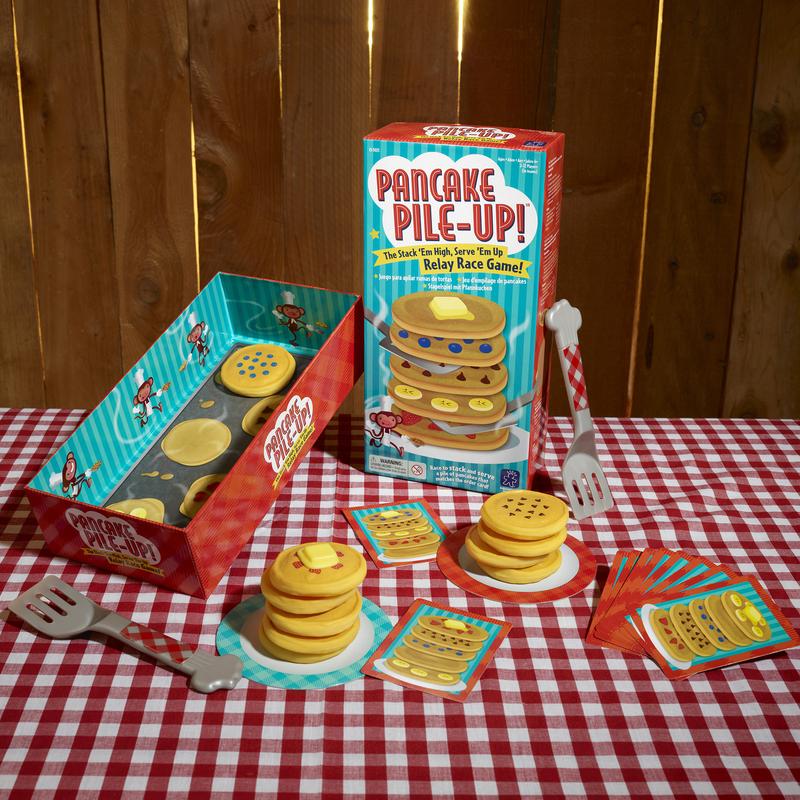 Educational Insights Pancake Pile-Up, Sequence Relay Board Game for Preschoolers, for 2-4 Players, Gift for Kids Ages 4+