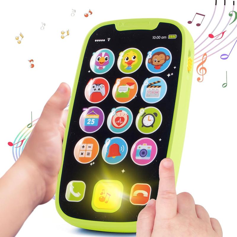 Baby Toy Phone for 1 2 3 Year Old Boy Girl Fake Phone Toys with Music Baby Cell Phone Toys 6 to 12 Months Light Up Play Phone for Babies Kids Toddlers Educational Learning Toys Gifts for Boys