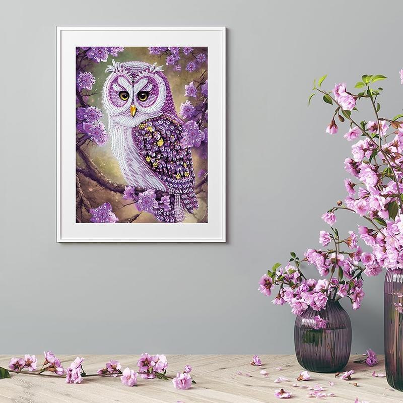 Special Shape 5D Art Kits for Beginners - Crystal Rhinestone Painting for Home Wall Decoration Gift, Owl Design