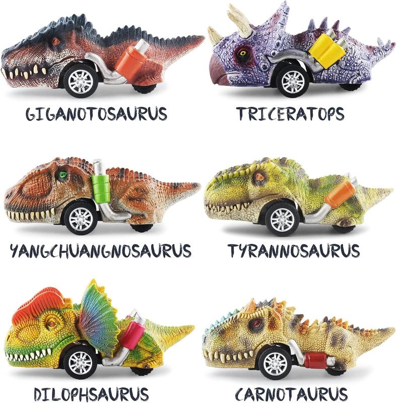 Dinosaur Toys for Kids 3-5, Pull Back Dinosaur Cars for 3 4 5 6 7 Year Old Boys Girls 6 Pack Dino Toys Gifts for Toddlers