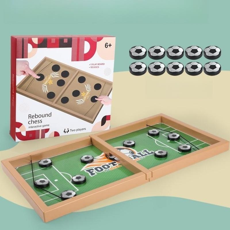 Fun Rebound Chess Game, 1 Set Ball Pattern Board Game for Two-player, Foosball Winner Board Game for Family Friends, Interaction Chess Toy for Birthday Gift