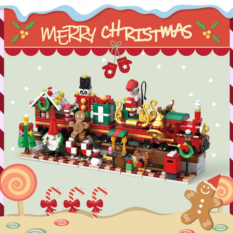 Christmas Advent Calendar 2024, 6 In 1 Christmas Train Building Blocks, 24 Days Countdown Calendar Building Toy Gift Box for Boys Girls Kids Adult