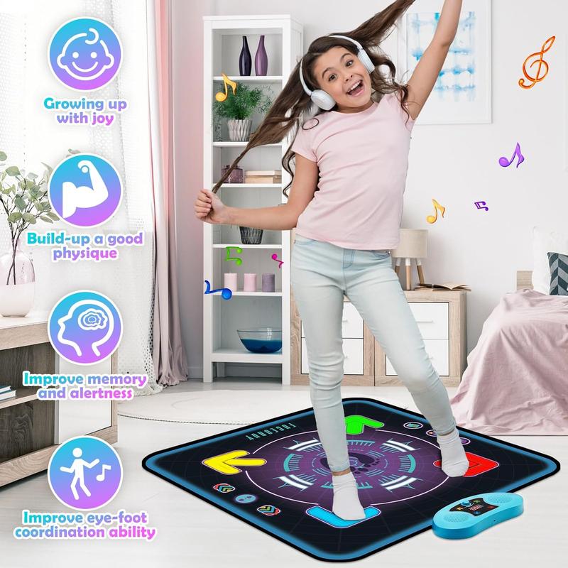 FUCEORUY Dance Mat for Kids Ages 4-12 Electronic Dance Mats Toy with 3 Game Modes Built-in Music Dance Pad with AUX Christmas Birthday Gifts Toys for Girls and Boys 4 5 6 7 8 9 10 Year Old