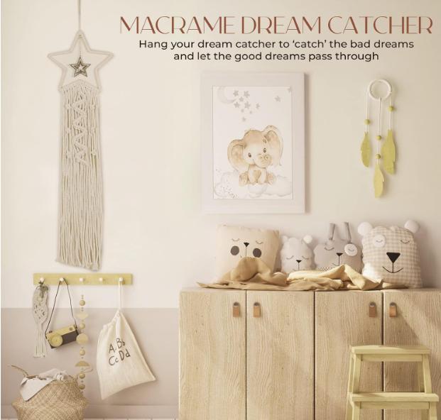 4-in-1 Macrame Kit for Beginners Macrame Kit Wall Hanging, Keychain, Dream Catcher, Plant Hanger Kit