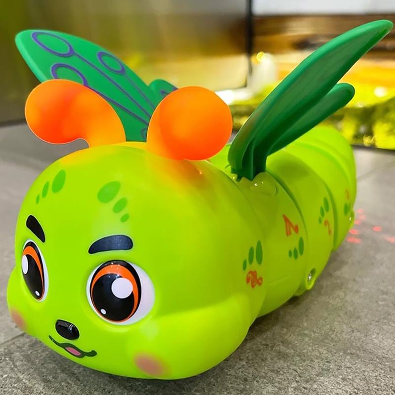 Stunt Spinning Caterpillar Cute Shape Light Music Electric Universal 360° Rotation