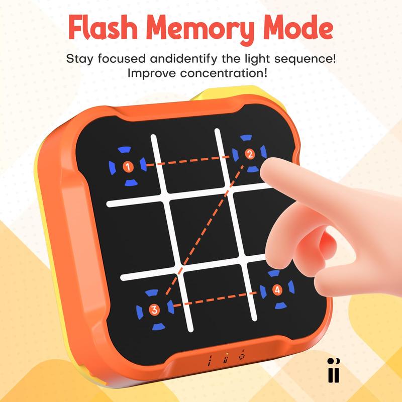 Electronic Tic Tac Toe Game Console, 2025 New Portable 3-in-1 Handheld Puzzle Game for Kids and Adults, Ideal Family Board Game for Travel and Educational Fun