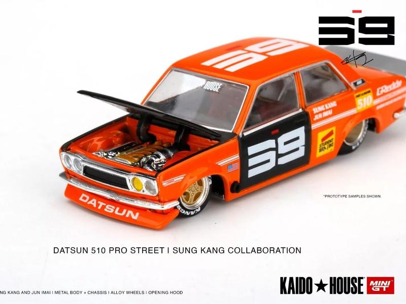 Mini GT x Kaido House 1:64 Datsun 510 Pro Street SK510 Orange - KHMG004