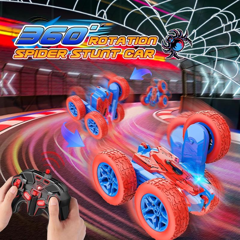 Spider RC Cars Toys for Boys Ages 3-8 Kids Remote Control Stunt Car Toy for 4 5 6 7 8 9 10 Year Old Boy Girl Christmas Birthday Gifts 360 Flip 4WD Car for Boys Age 4-6 5-7 Toddler Gift