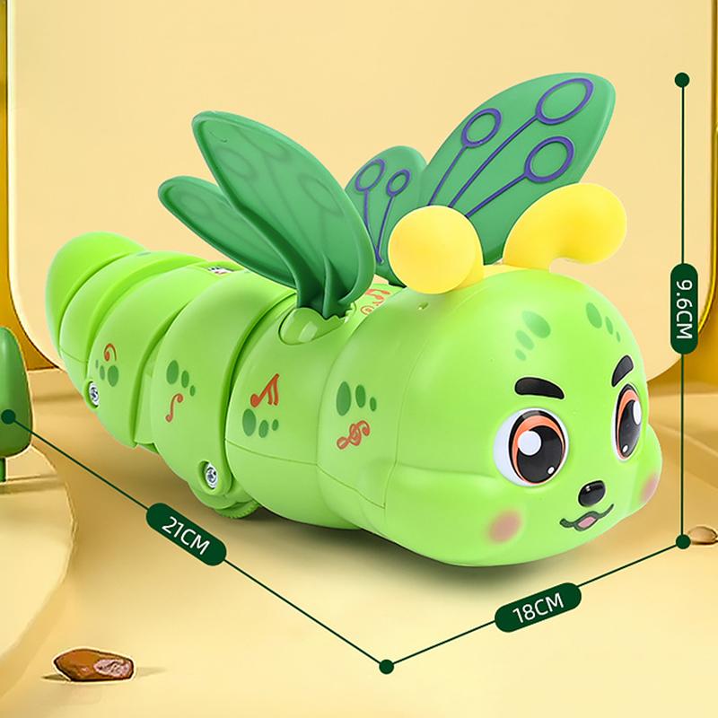 Stunt Spinning Caterpillar Cute Shape Light Music Electric Universal 360° Rotation