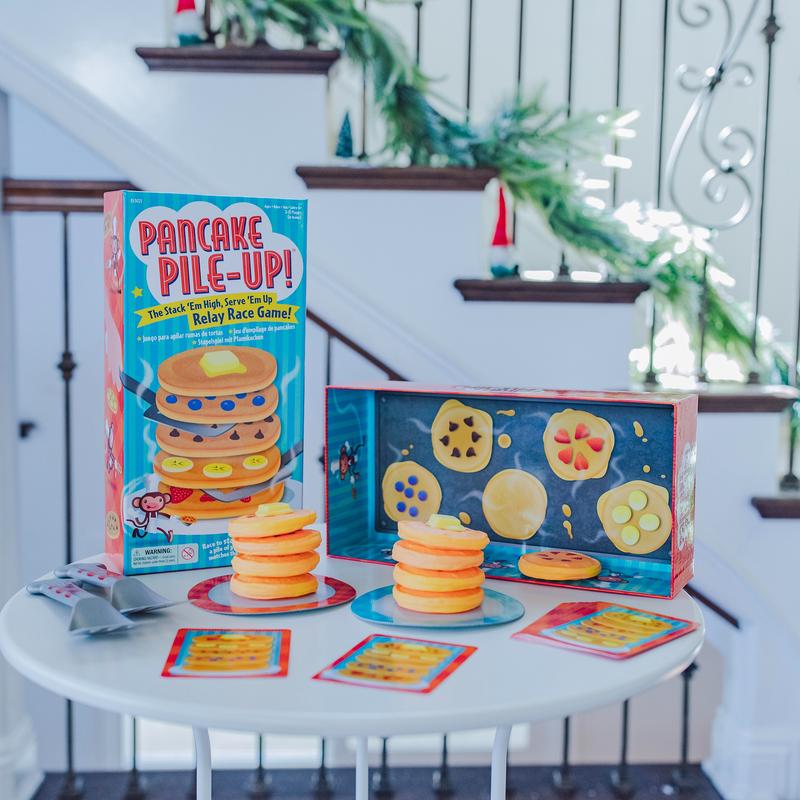 Educational Insights Pancake Pile-Up, Sequence Relay Board Game for Preschoolers, for 2-4 Players, Gift for Kids Ages 4+