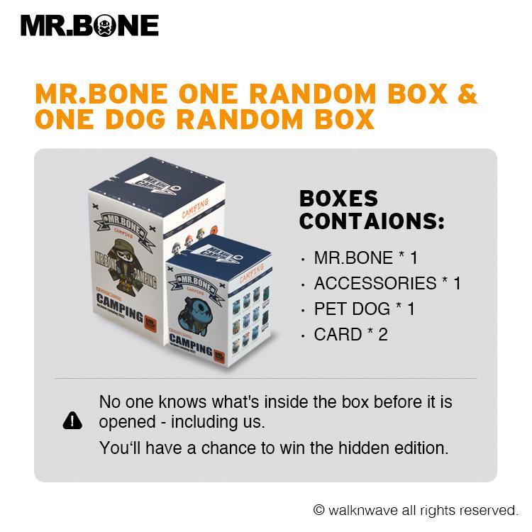 Official MR.BONE Camping Series One Person + One Dog Blind Box Model – Fashion Collection Toys and Holiday Gift Blind Box Random Blind Box