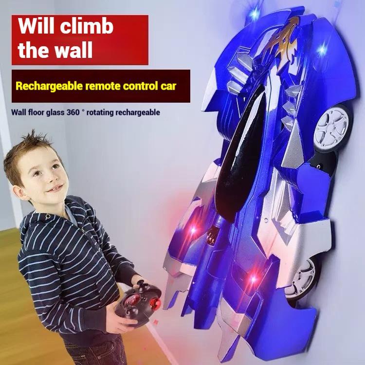 Wall Climbing Car，Electric Remote Toy Racing, with LED Light High-Speed Hobby Toy Vehicle, RC Car Gifts for Age 3 4 5 6 7 8 9 Year Old Boys Girls(Red）