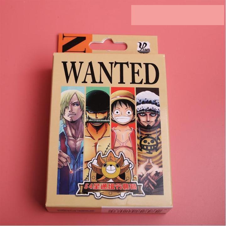 One Piece Wanted Luffy poker card set 52 cards with photo box printed with anime and manga images, gift for Fans