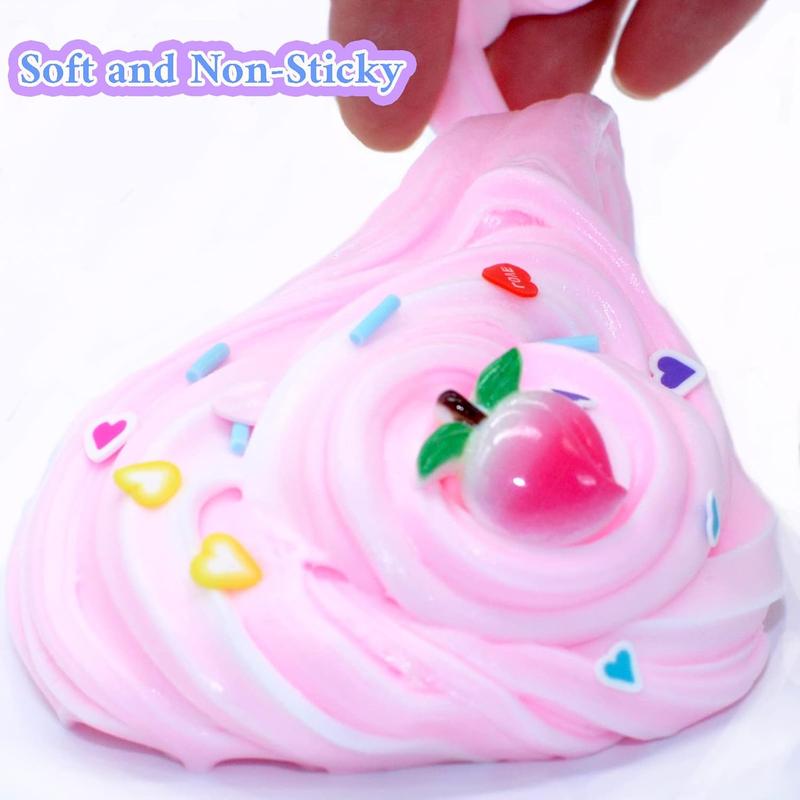 Butter Slime Kit for Girls 10 Pack, Party Favors with Watermelon, Coffee, Mint, Candy, and Lemon Slime, Stretchy and Non-Sticky, Stress Relief Toy for Boys, Easter Basket Stuffers