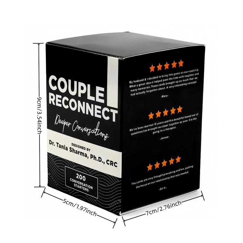 Couple Reconnect Conversation Card Game, 1 Box 200 Themed Conversation Card Game, Creative Small Gift, Holiday Accessory, Birthday Party Supplies