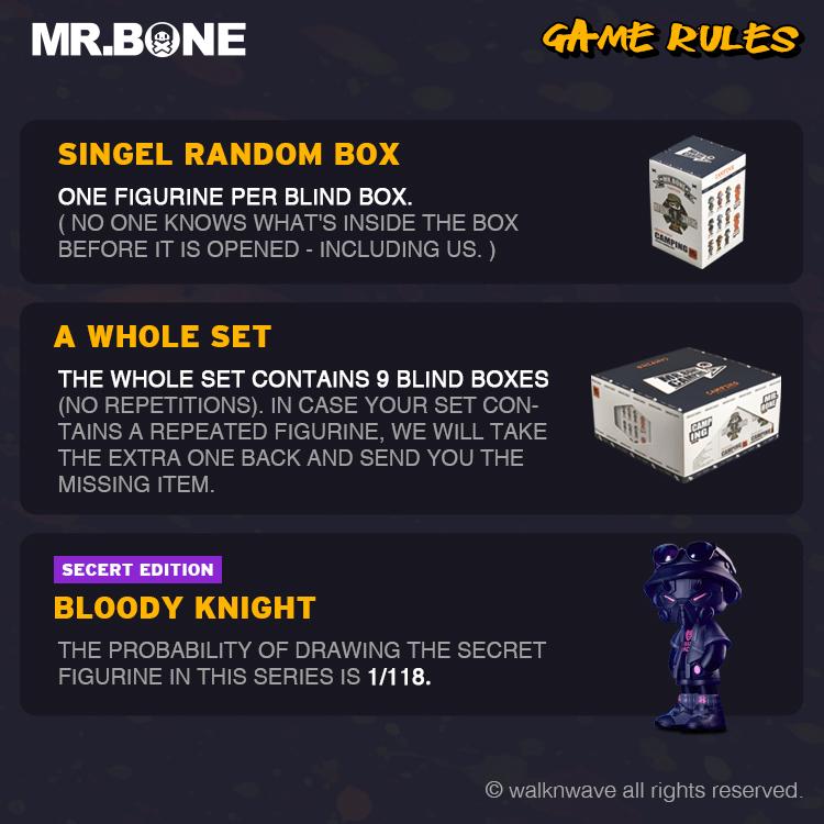 Official MR.BONE Camping Series One Person + One Dog Blind Box Model – Fashion Collection Toys and Holiday Gift Blind Box Random Blind Box