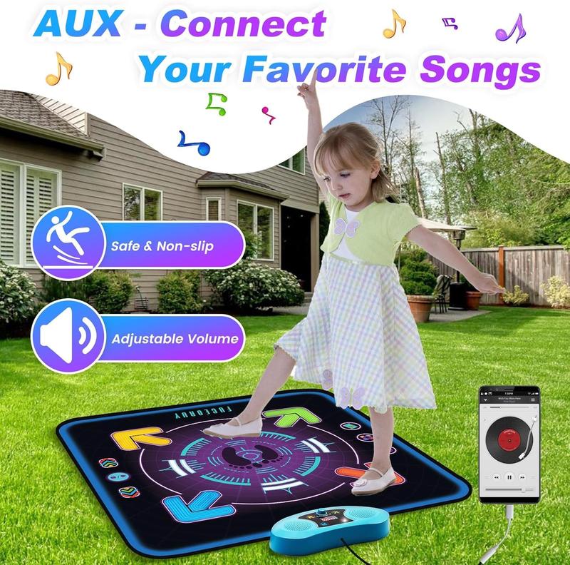 FUCEORUY Dance Mat for Kids Ages 4-12 Electronic Dance Mats Toy with 3 Game Modes Built-in Music Dance Pad with AUX Christmas Birthday Gifts Toys for Girls and Boys 4 5 6 7 8 9 10 Year Old