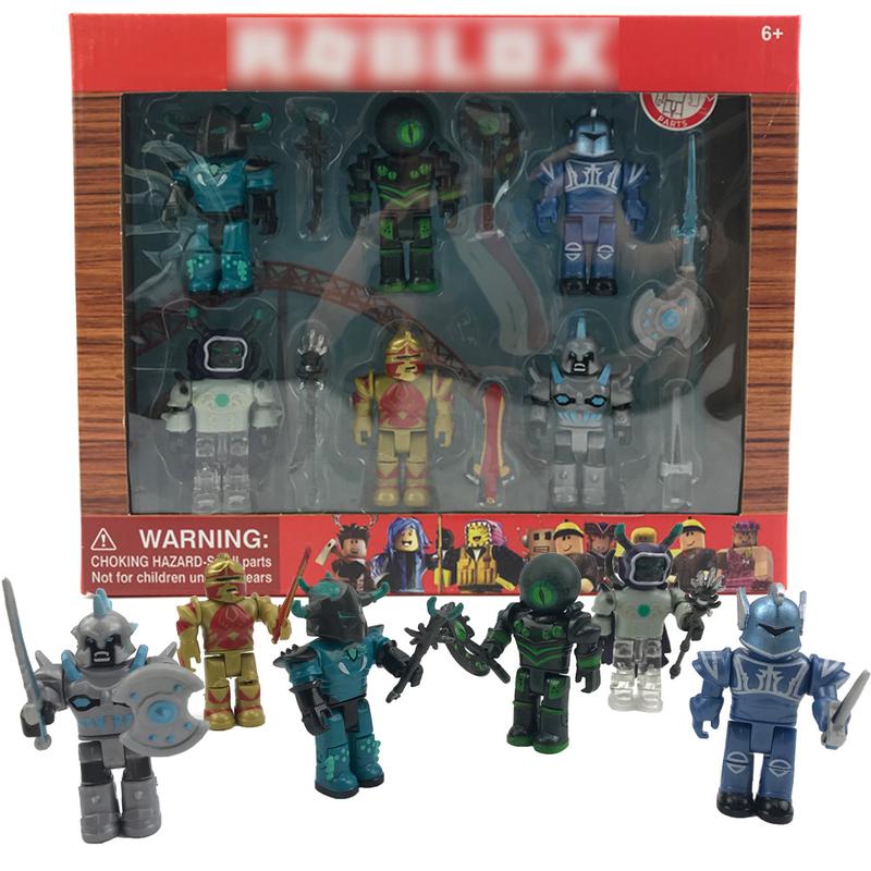 Action Collection - Champions of Roblox 15th Anniversary Gold Six Figure Pack Includes Exclusive Virtual Item, Christmas Gift for Fans