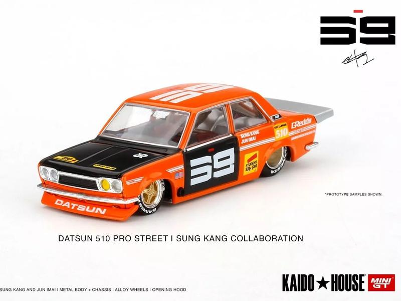 Mini GT x Kaido House 1:64 Datsun 510 Pro Street SK510 Orange - KHMG004