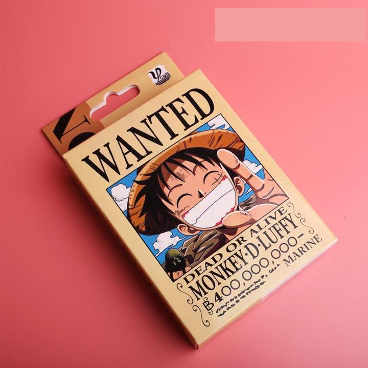 One Piece Wanted Luffy poker card set 52 cards with photo box printed with anime and manga images, gift for Fans