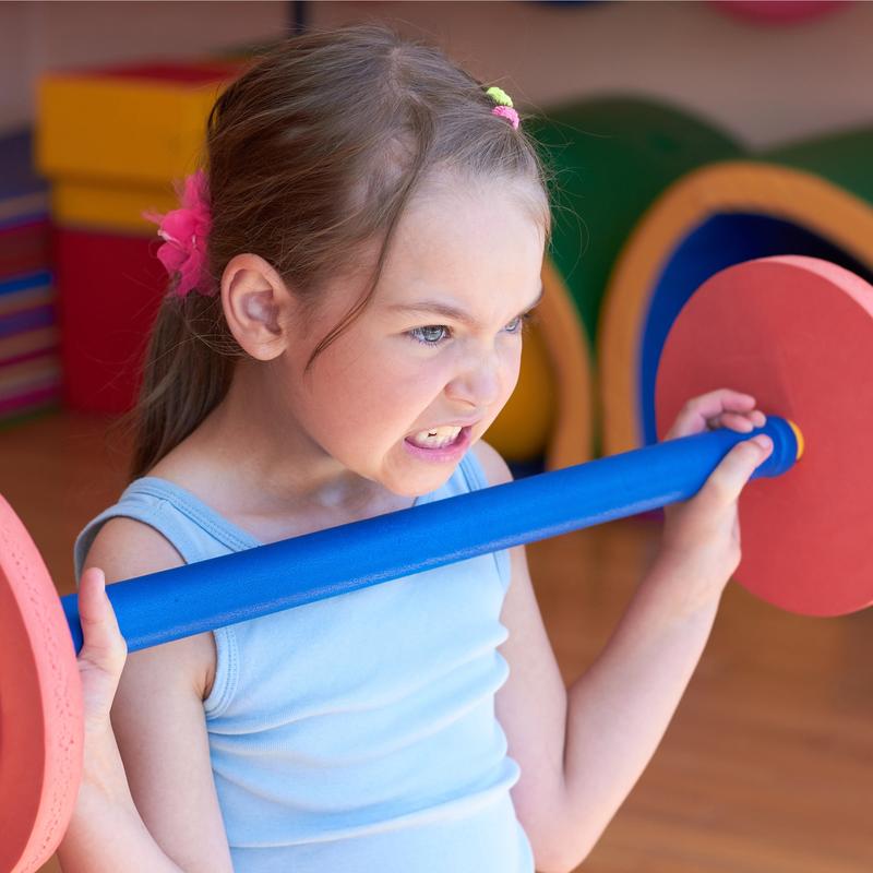 Kids Weight Bench Set with Leg Press and Barbell for Ages 3 and Up,Makes Playtime Safe