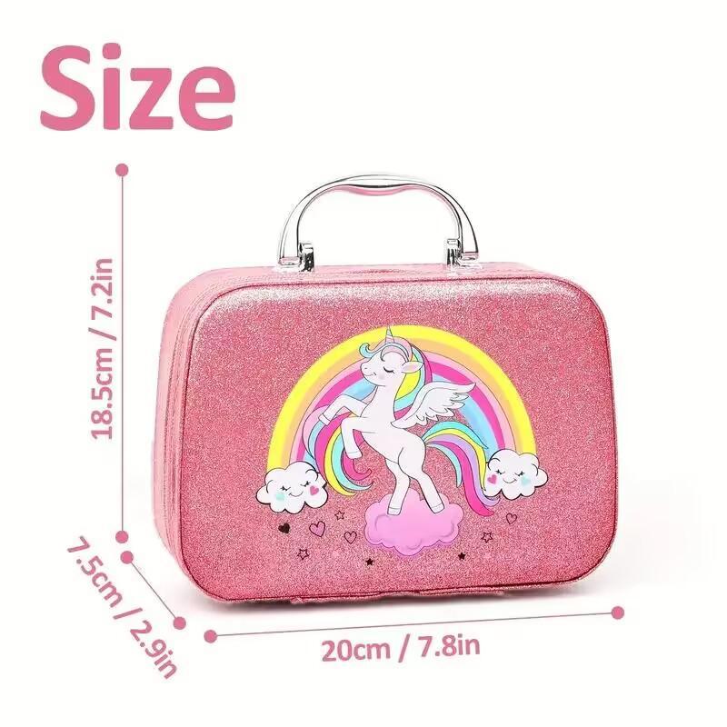 Unicorn Pattern Makeup Toy Kit, 23pcs set Cute Makeup Toy Set, Pretend Play Makeup Set, Full Face Of Makeup Kit for Back To School Gift, Fidget Toys, Full Face Of Makeup Kit Toy, Pretend Play Sets, Girly Room Accessories Makeup