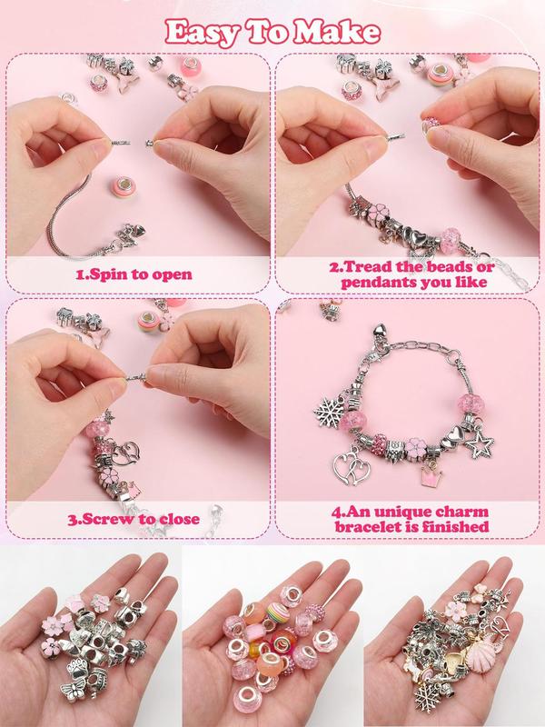 Cute Unicorn Themed Jewelry Making Kit, Including Beads, Charms, Bracelets, Jewelry Accessories, DIY Jewelry Making Supplies for Teenager