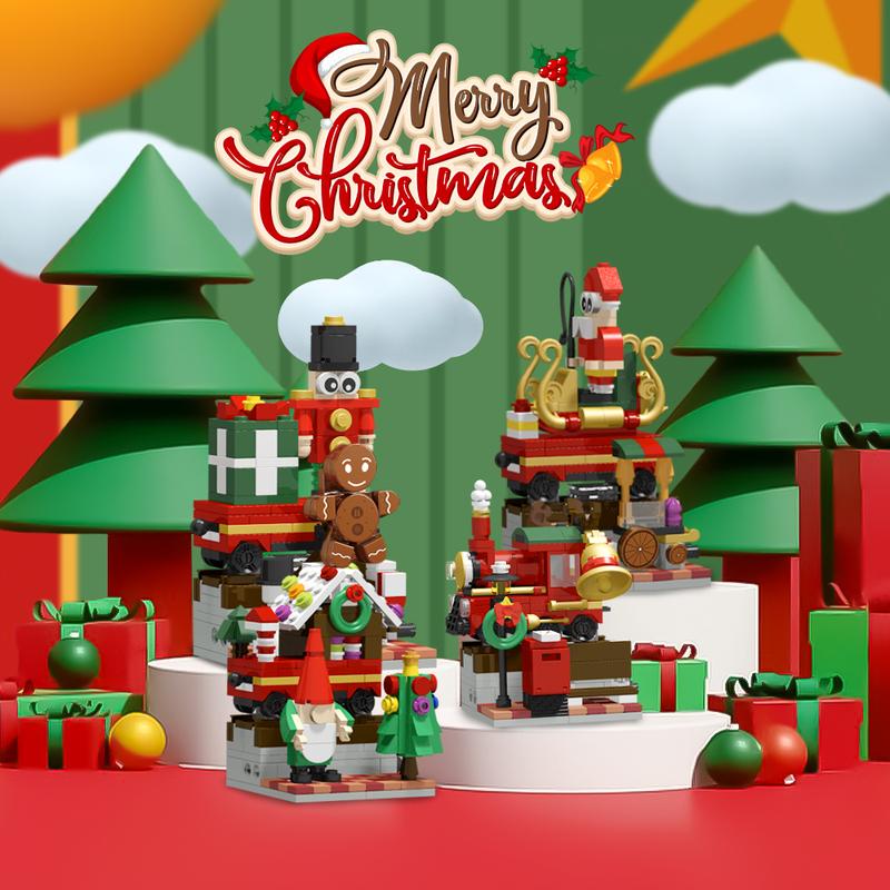 Christmas Advent Calendar 2024, 6 In 1 Christmas Train Building Blocks, 24 Days Countdown Calendar Building Toy Gift Box for Boys Girls Kids Adult