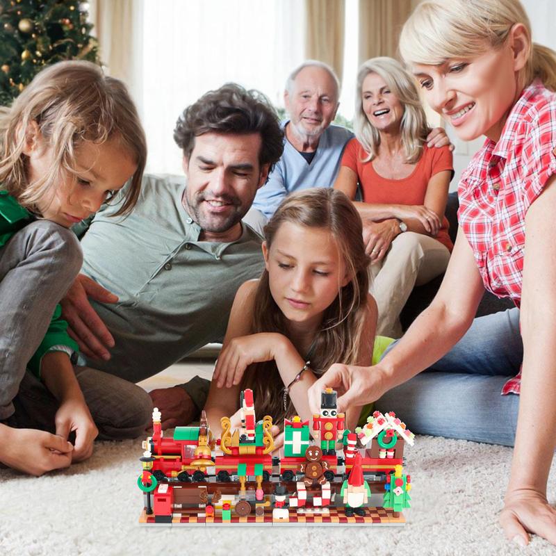 Christmas Advent Calendar 2024, 6 In 1 Christmas Train Building Blocks, 24 Days Countdown Calendar Building Toy Gift Box for Boys Girls Kids Adult