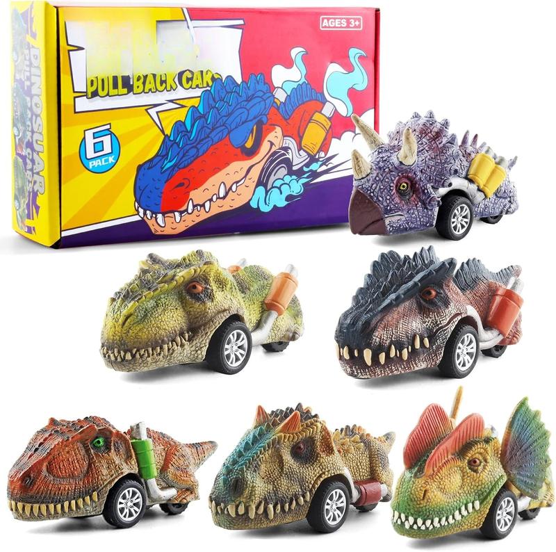 Dinosaur Toys for Kids 3-5, Pull Back Dinosaur Cars for 3 4 5 6 7 Year Old Boys Girls 6 Pack Dino Toys Gifts for Toddlers