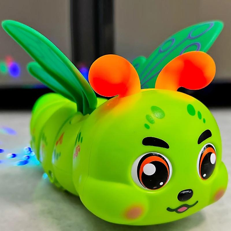 Stunt Spinning Caterpillar Cute Shape Light Music Electric Universal 360° Rotation