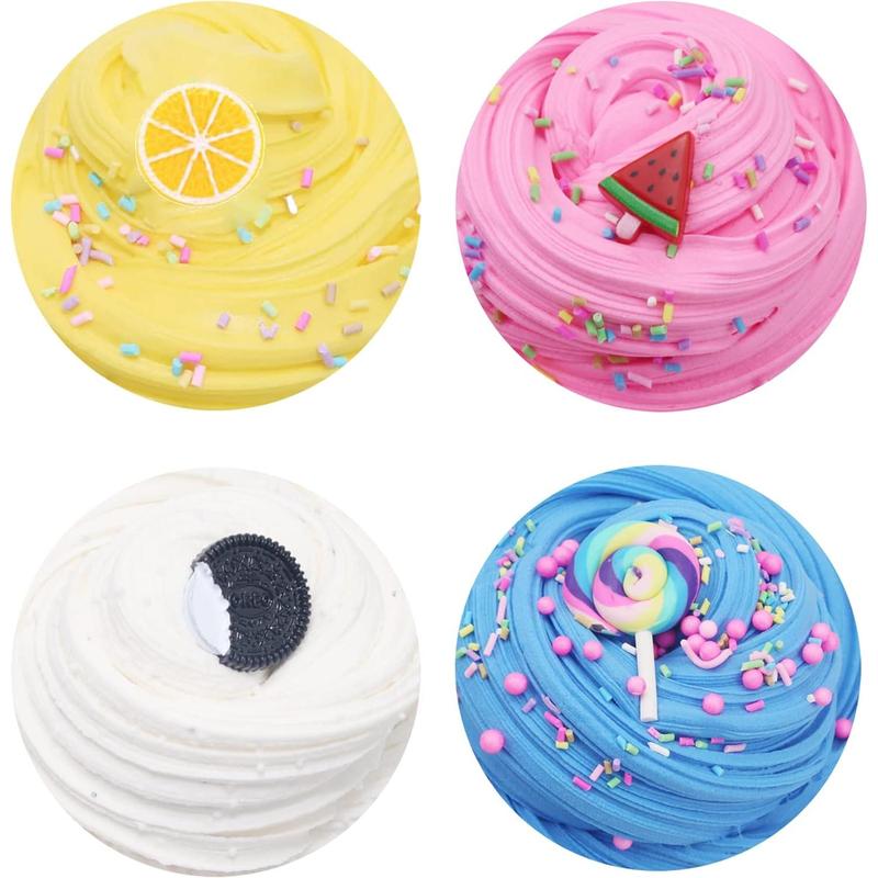 7 Pack Cake Butter Slime Kits, Soft and Non-Sticky Slime Kit Party Favors for Girls and Boys