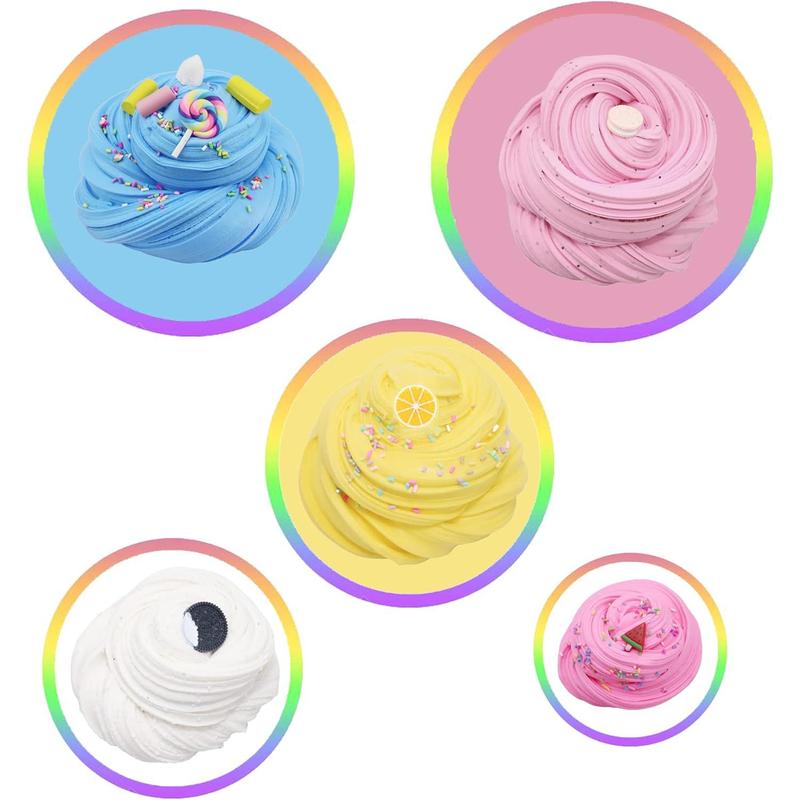 7 Pack Cake Butter Slime Kits, Soft and Non-Sticky Slime Kit Party Favors for Girls and Boys