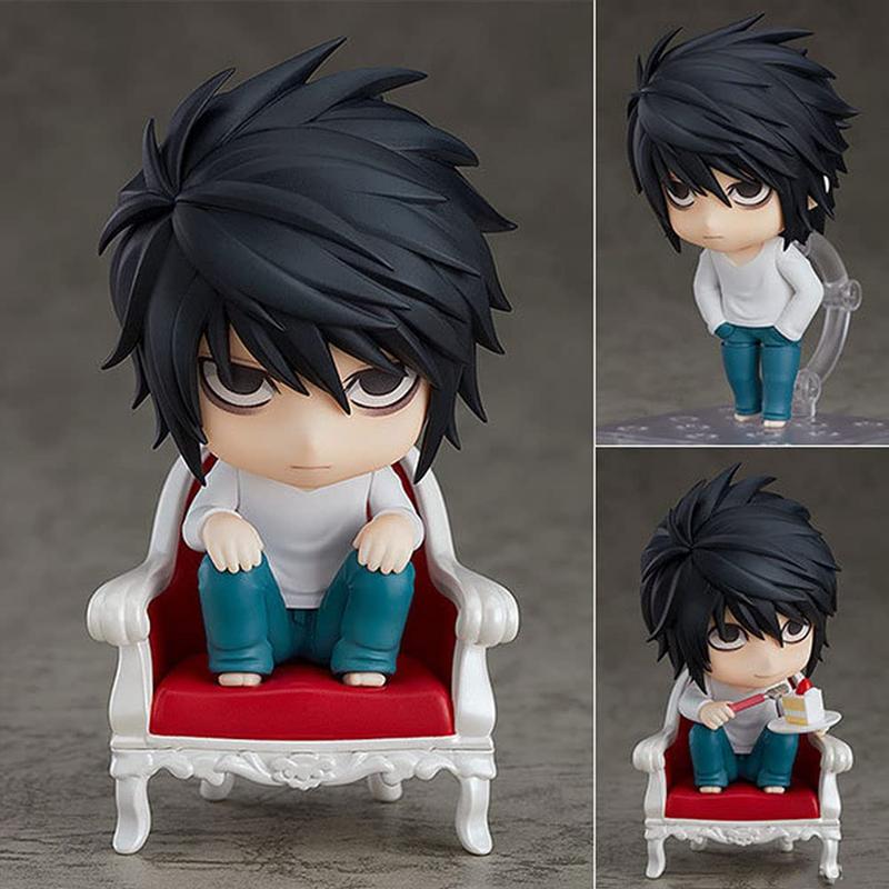 Death Note Nendoroid,L.Lawliet Figure Q Version Death Note Figure Toys with Accessories Movable Anime Figures Statue 3.93 inches