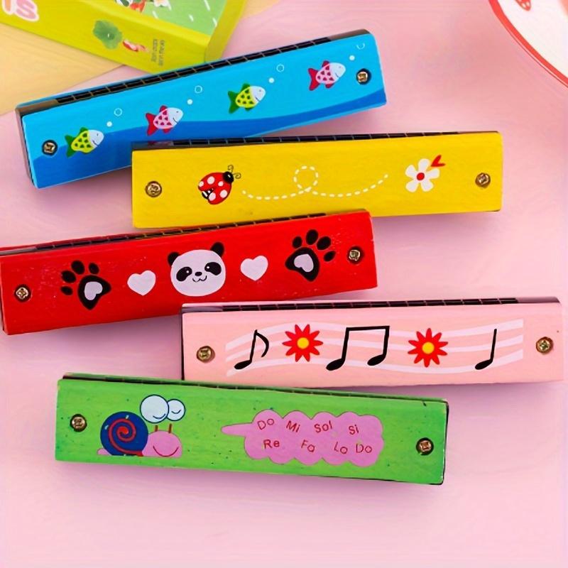 Colorful Wooden 16-Hole Harmonica - Educational Musical Toy for Youngsters, Perfect Gift for Halloween & Christmas (Assorted Colors)