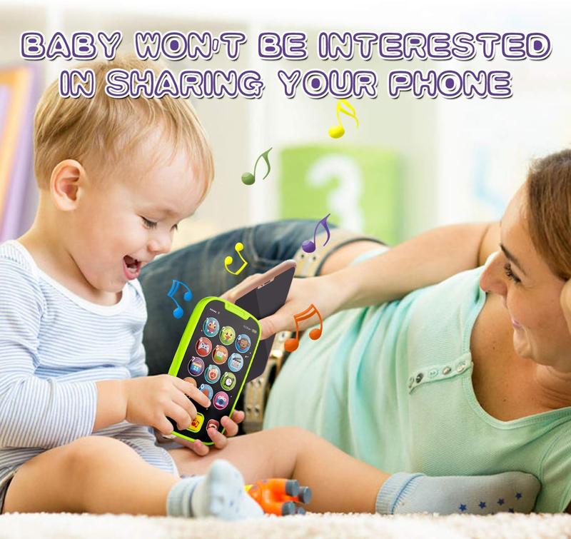 Baby Toy Phone for 1 2 3 Year Old Boy Girl Fake Phone Toys with Music Baby Cell Phone Toys 6 to 12 Months Light Up Play Phone for Babies Kids Toddlers Educational Learning Toys Gifts for Boys