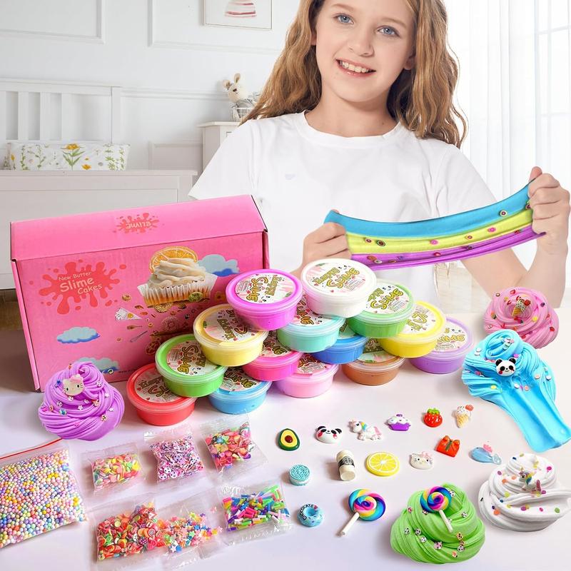 [SEASONAL OFFERS - 50% OFF] 14 Pack Butter Slime Kit, Soft & Non-Sticky,Birthday Gifts for Girl and Boys, Easter Party Favors or Christmas Stocking fillers