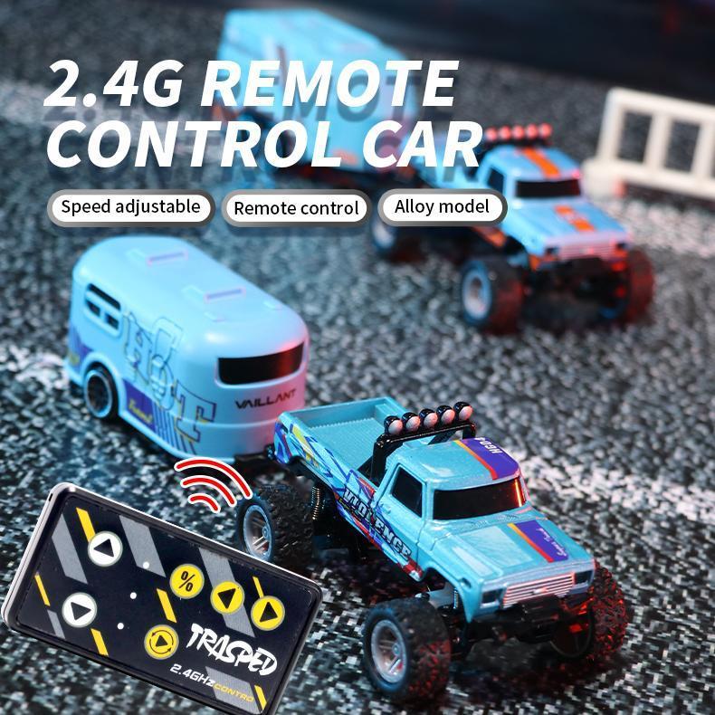 Kids Gift Toy car Mini RC Monster Truck, Alloy RC Big Wheel Truck, Remote Control RWD Off-Road Vehicle with Body Lights & Headlights, USB Rechargeable, Suitable for All Terrain,Tiny Toys for Fun, Holiday Birthday Christmas Gifts for Boys Kids